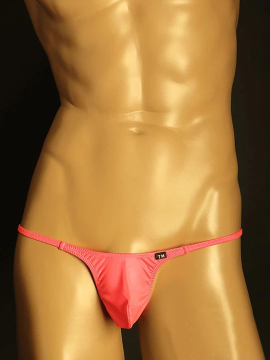 Men's Sexy Big Pouch Silky Thin Strap Thong - DZK053 - YDressup