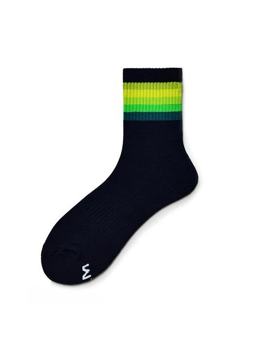 D.M Rainbow Striped Sports Cotton Socks - WZ002
