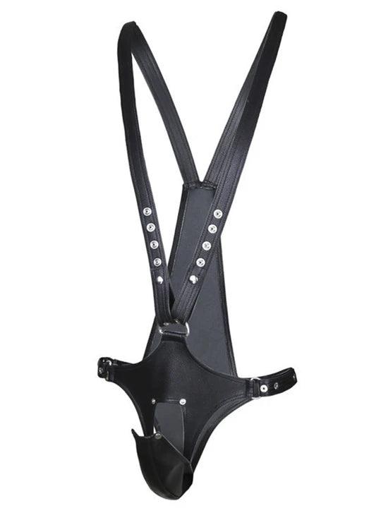 Exposed V-Strap Bodysuit with Large Bulge Pouch - KB020 - YDressup