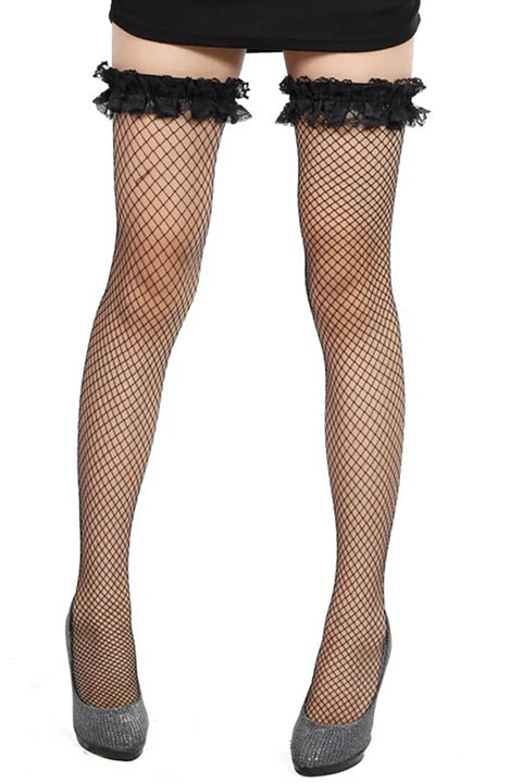 Solid Color Lace Long Tube Stockings Socks - CW012 - YDressup