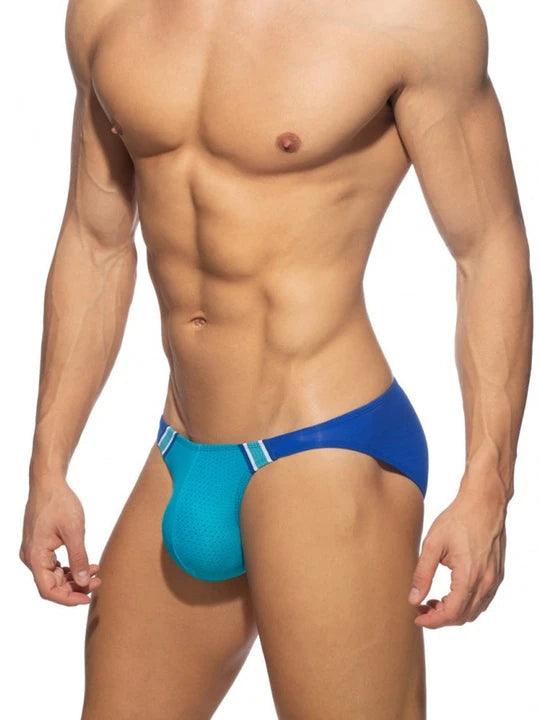Men's Color Block Bikini Swim Briefs - YK007