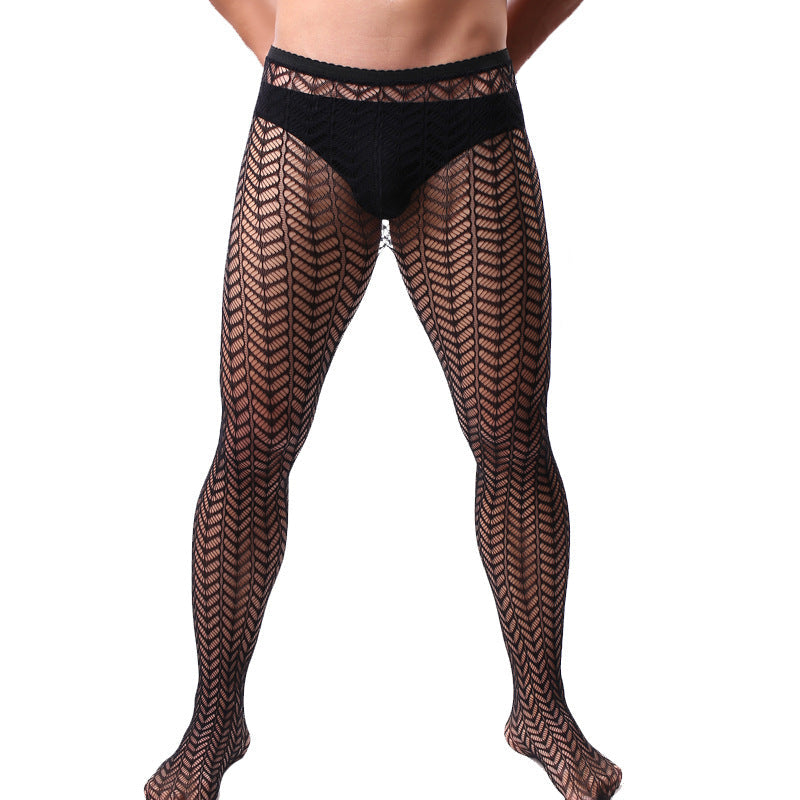 Men's See-through Erotic Fishnet Pantyhose - CW023 - YDressup