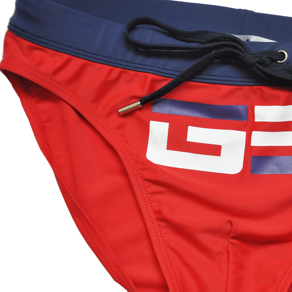 Men's Colorblock Printed Sexy Triangle Swimwear - YK047 - YDressup