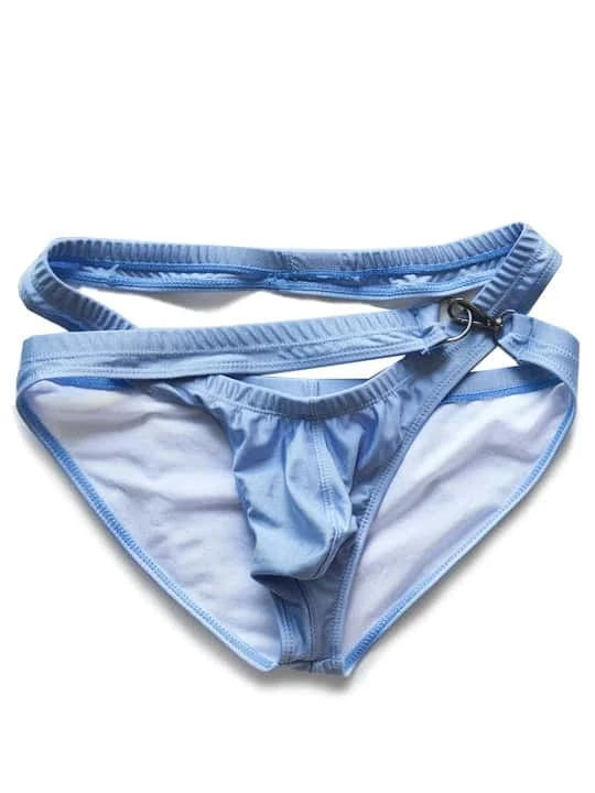 Low Rise Quick Dry Beach Metal Button Swim Briefs - YK033 - YDressup