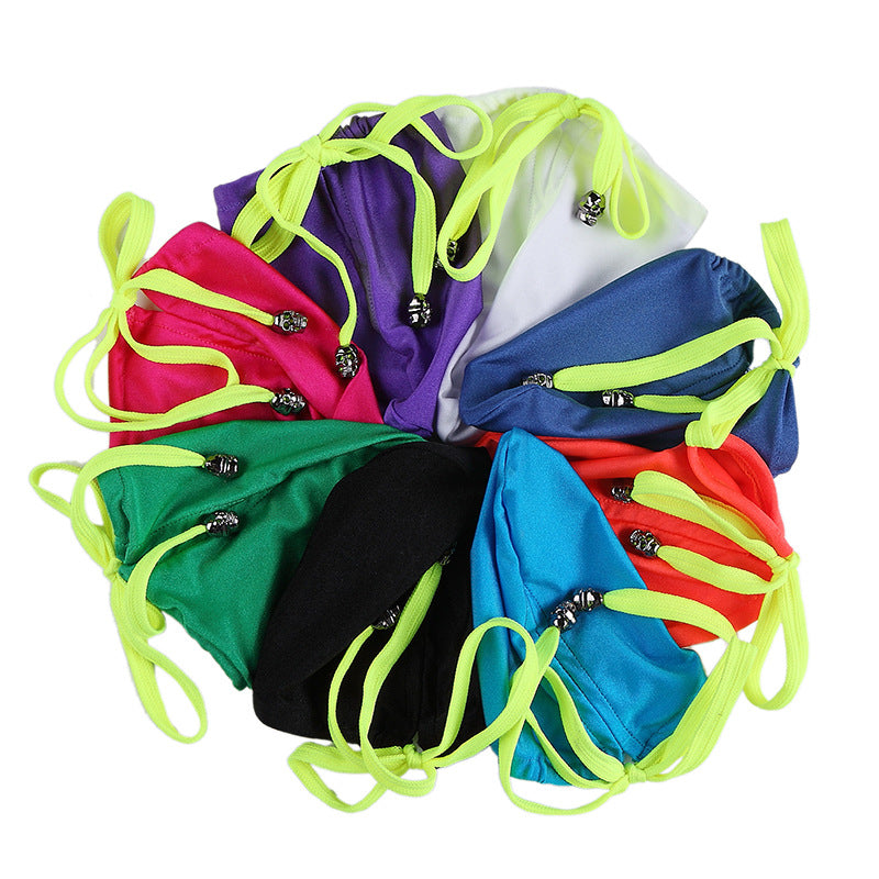 Men's Quick-Dry Nylon Color-Blocked Sexy Gun Pouch Swim Trunks - YK049 - YDressup