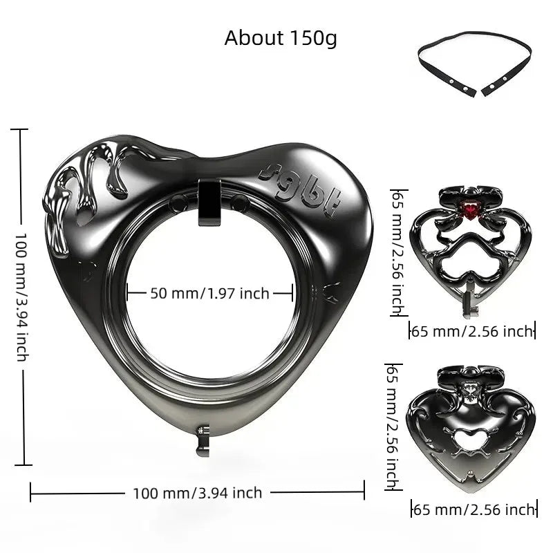 Sissy Spade Chastity Cage with Secure Lock Ring - YJS006