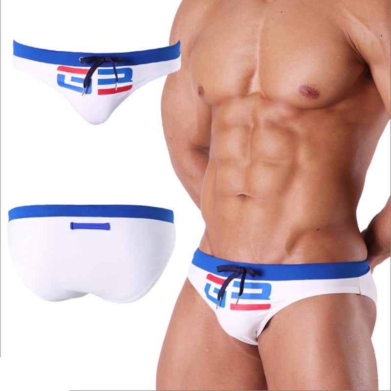 Men's Colorblock Printed Sexy Triangle Swimwear - YK047 - YDressup
