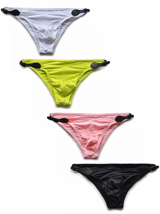 D.M Men's Double Side Button Low Rise Briefs - YK053 - YDressup