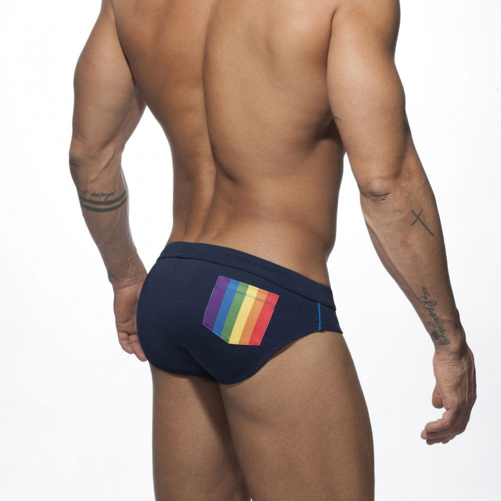 Men's Striped Bikini Swim Briefs - YK068 - YDressup