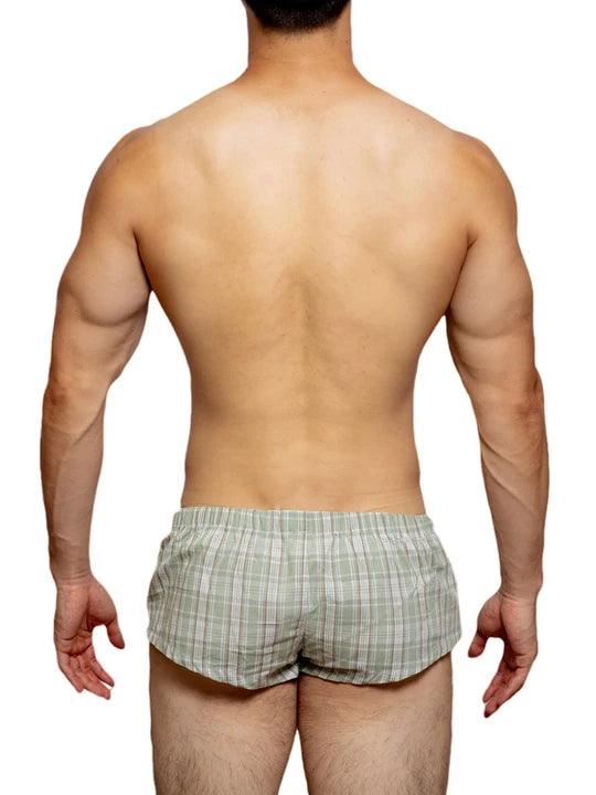 Low Rise Sexy Plaid Home Boxer Briefs - PJK001