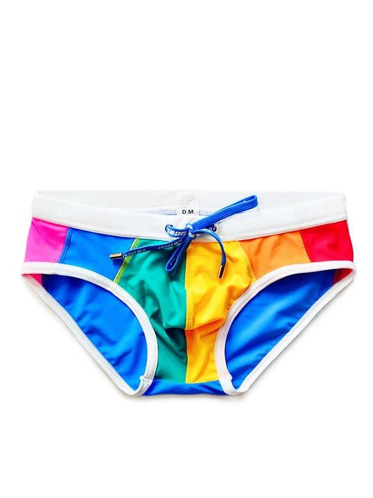 D.M Low Waist Sexy Rainbow Swim Briefs - YK015 - YDressup