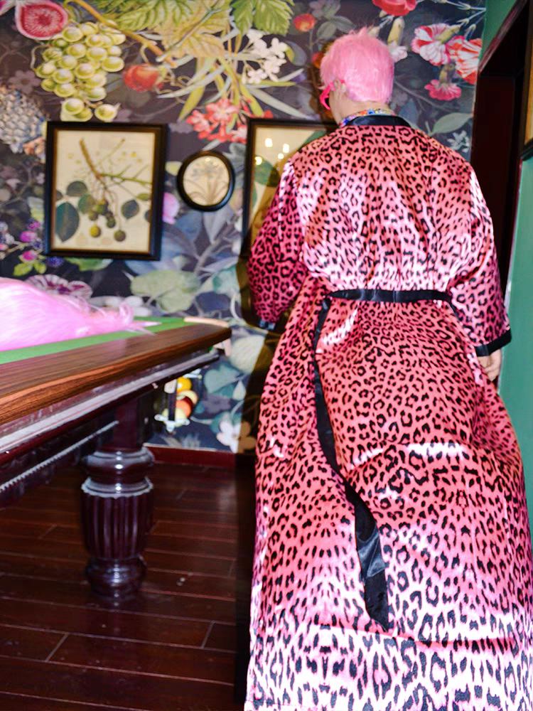 Hip Hop Loose Plus Size Satin-Look Leopard Print Tie - SBS063