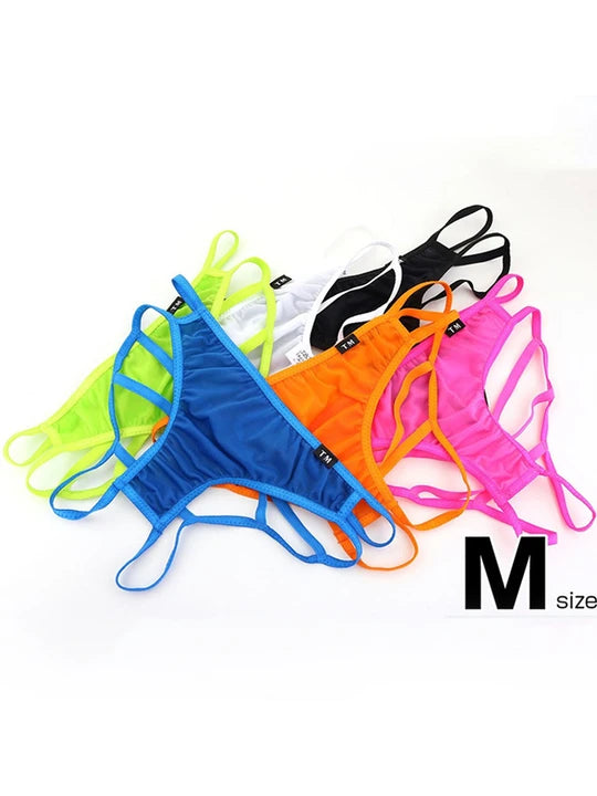 Men's Cut-Out Briefs: Low-Rise Nylon & Edgy Mesh Support - SJK020