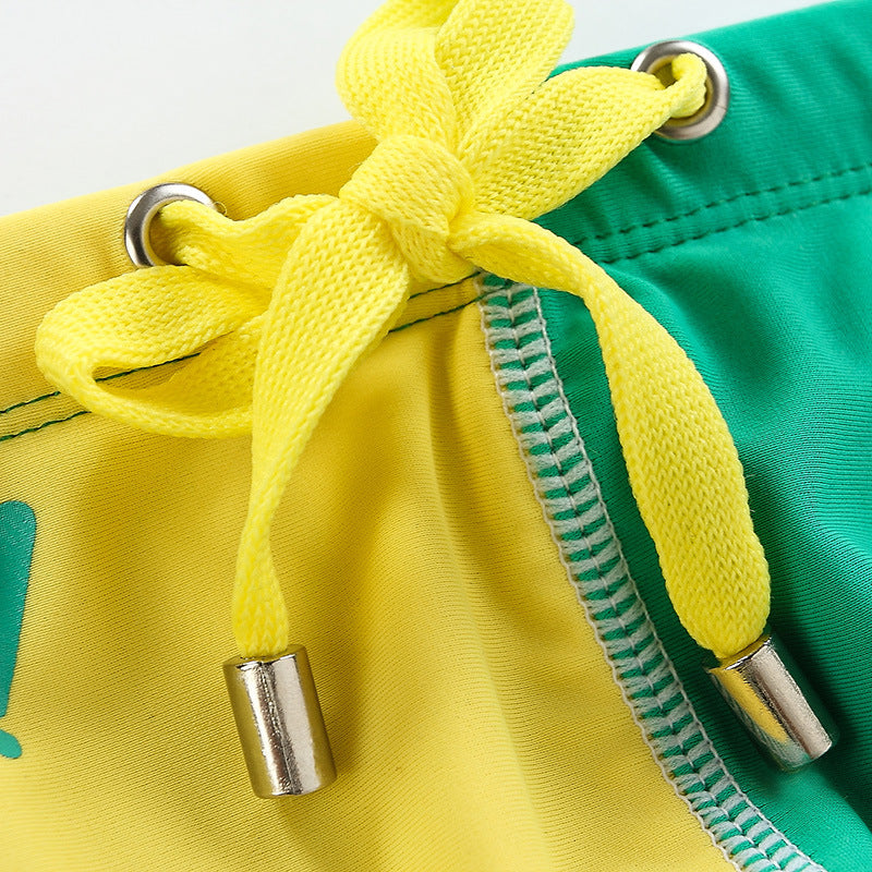 Men's Triangle Low Waist Colorblock Drawstring Beach Swimwear - YK046 - YDressup