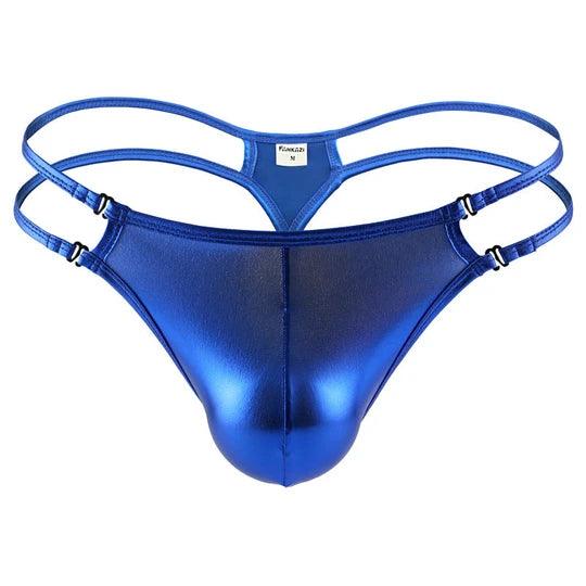Men’s Faux Leather Thong - DZK041 - YDressup