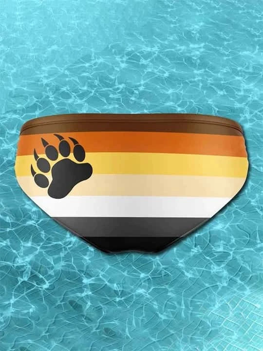 Men's LGBT Gay Bear Claw Pride Flag Briefs - YK037 - YDressup