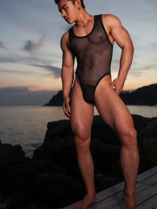 Men's Mesh Bodysuit - LTY035 - YDressup