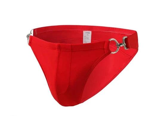Men's Low Rise Metal Buckle Swim Bikini - YK001 - YDressup