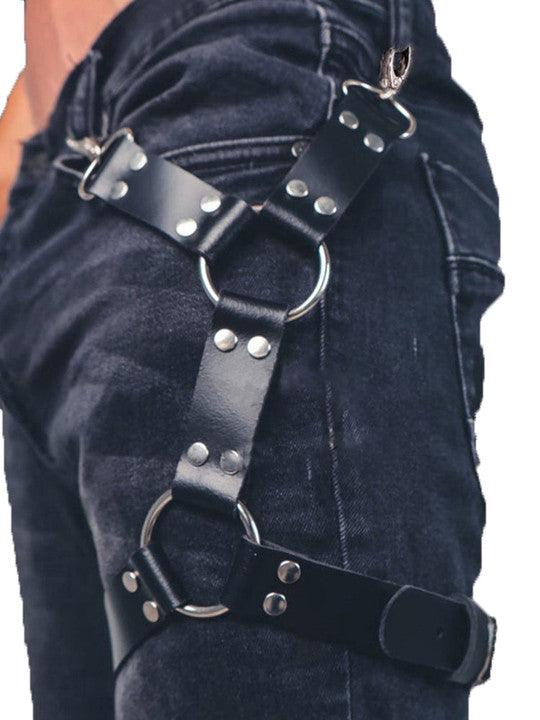 Leather Thigh Leg Garters Belt Harness Punk Body Cage - KB002