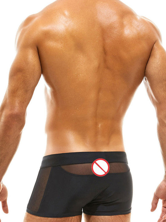 Men's Sexy Side Mesh Semi-transparent Swim Trunks - DK008 - YDressup