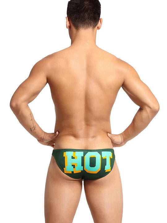 Men's Hot Letters Low Waist Briefs - SJK026