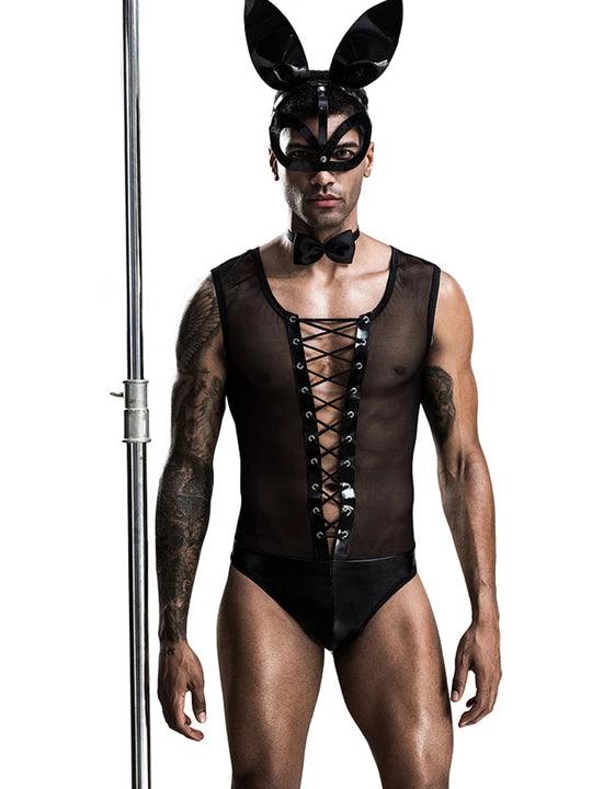 Black Sexy Rabbit Man Cosplay Suit - QQNY008 - YDressup