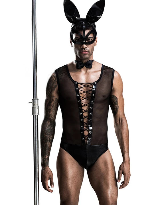 Black Sexy Rabbit Man Cosplay Suit - ZF008 - YDressup