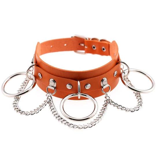 PU Leather Punk Chain Choker - KB040 - YDressup