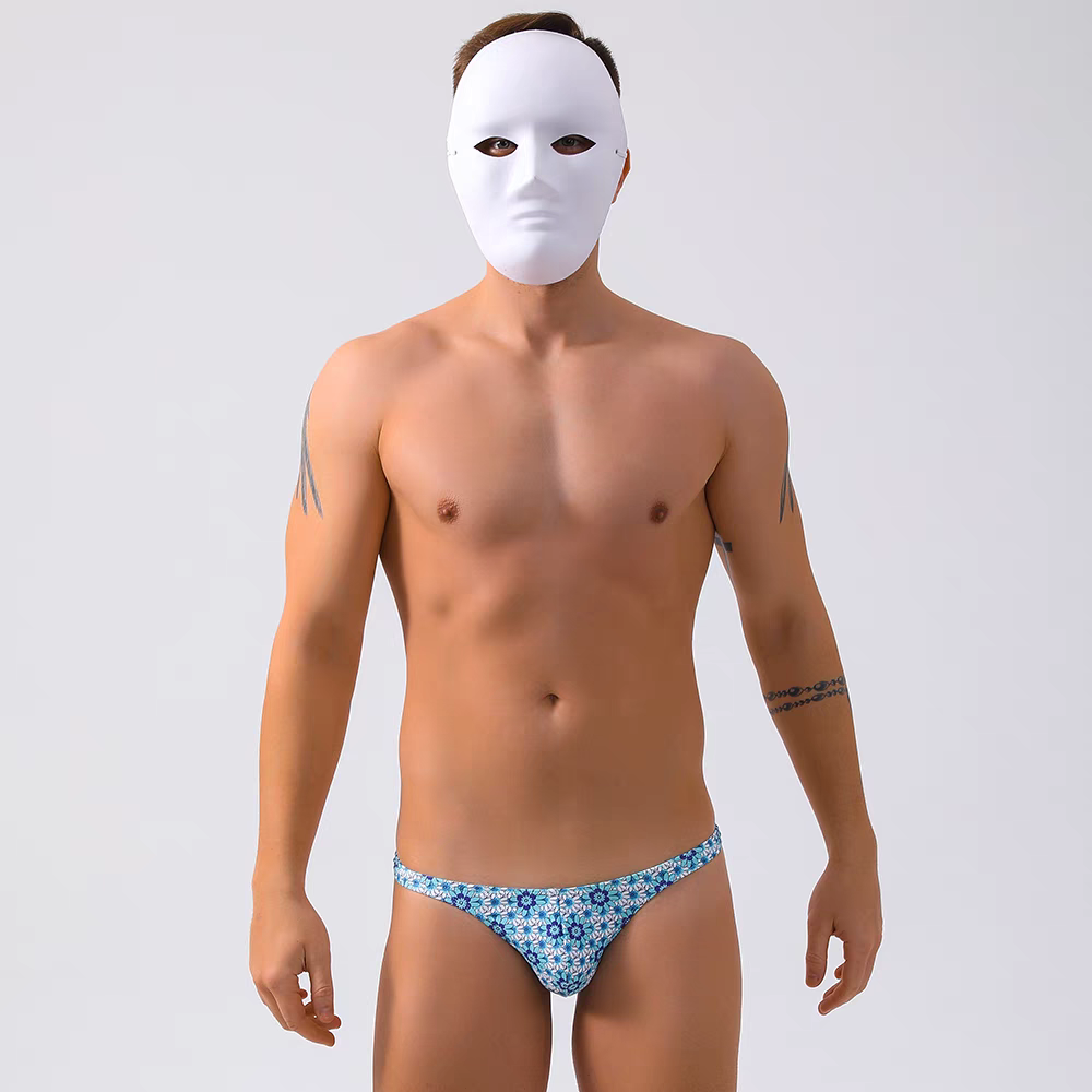 Men's Triangle Sexy Low-Rise Seamless Thong Swimwear - YK060 - YDressup