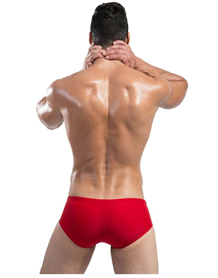 Men's Triangle Low Waist Colorblock Drawstring Beach Swimwear - YK046 - YDressup