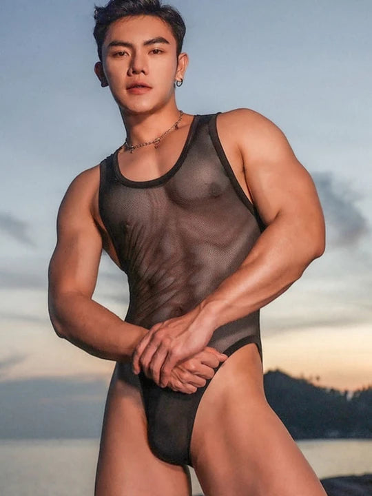 Men's Mesh Bodysuit - LTY035 - YDressup