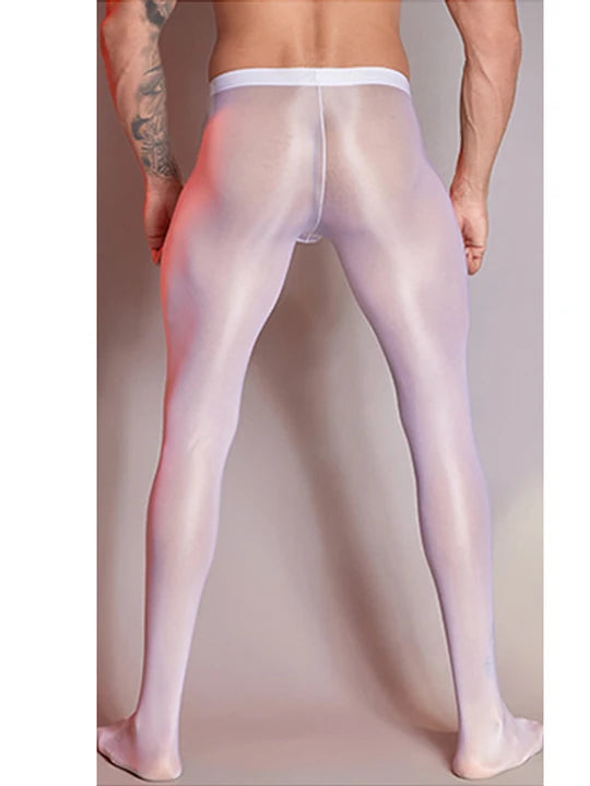 Men's Glossy Skin Tight Sheer Pantyhose - CW025 - YDressup