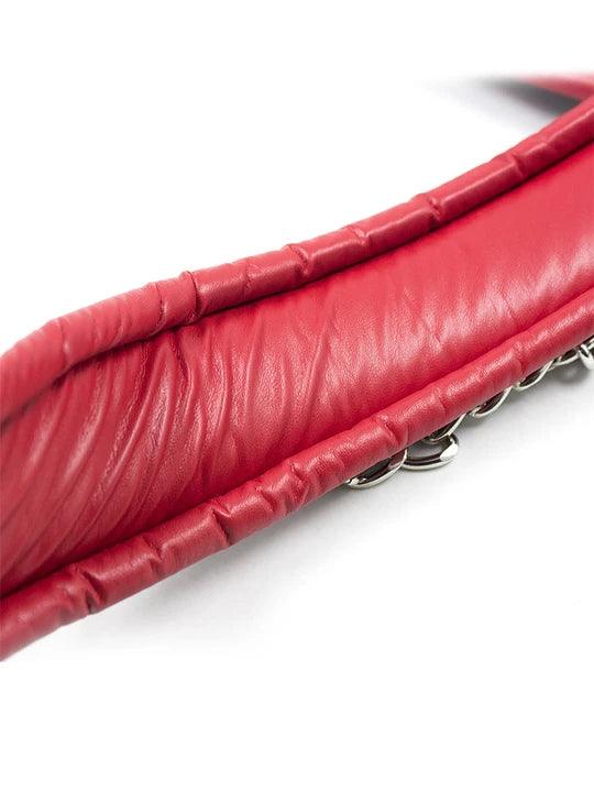Black And Red Leather Sponge Handcuffs & Anklets - PJ020