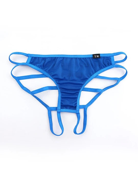 Men's Cut-Out Briefs: Low-Rise Nylon & Edgy Mesh Support - SJK020