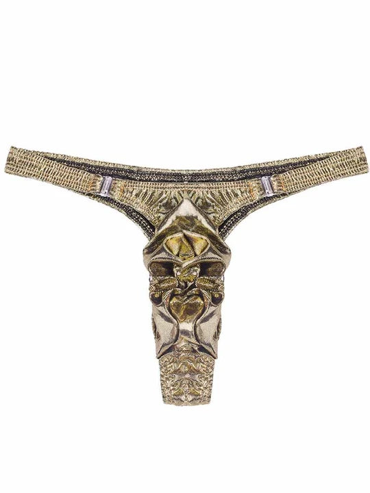 Men's Narrow Side Detachable Button Thong - DZK036