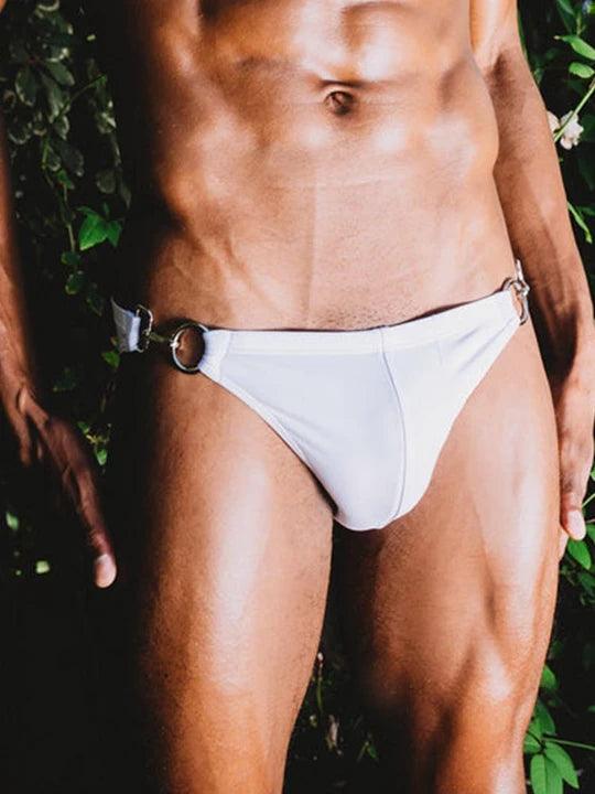 Men's Low Rise Metal Buckle Swim Bikini - YK001 - YDressup