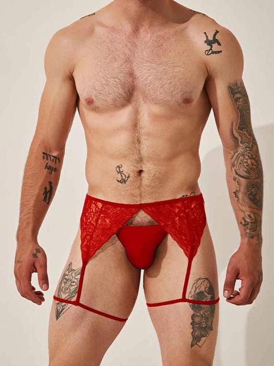 Men's Lace Garter Underwear - DZK039