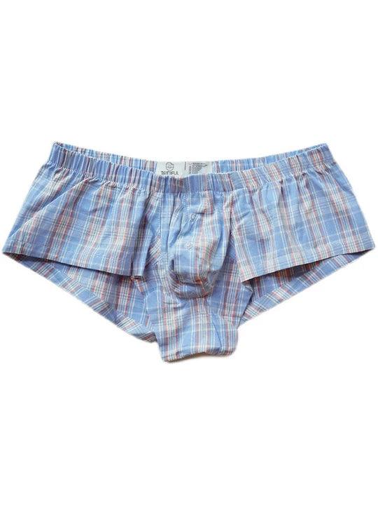 Low Rise Sexy Plaid Home Boxer Briefs - PJK001