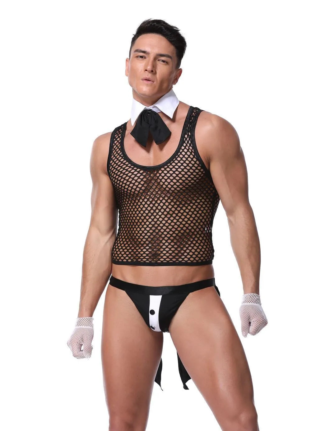 Men’s Erotic Waiter Cosplay Lingerie Set - ZF027 - YDressup