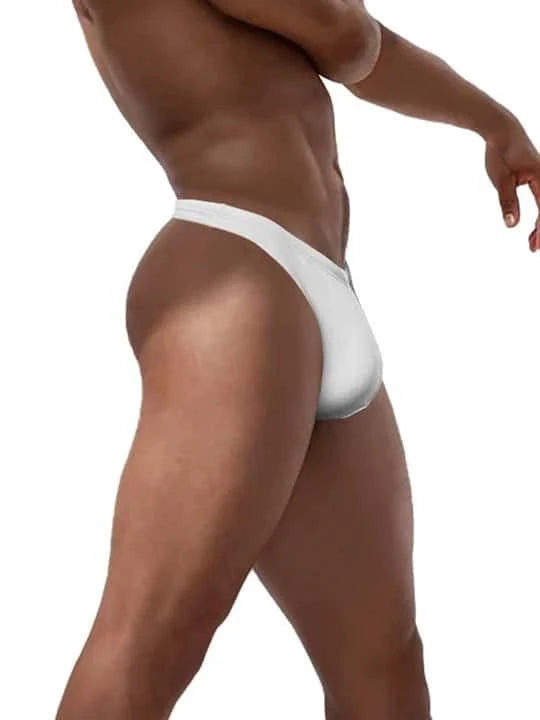 Men's Solid Color Low Rise Swim Thong - YK032