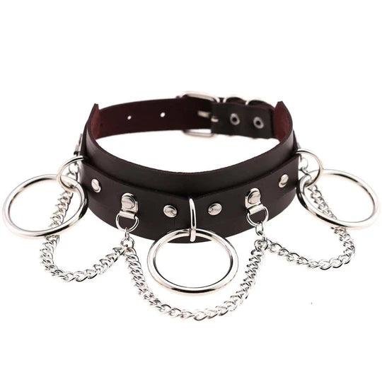 PU Leather Punk Chain Choker - KB040 - YDressup