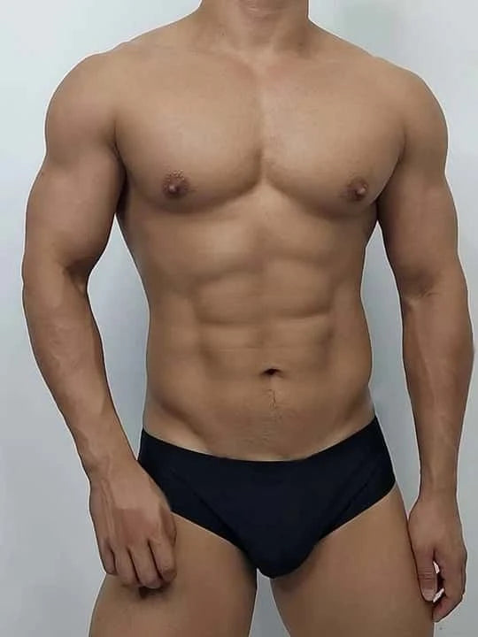 Men's Sexy Back Zipper Solid Color Swim Briefs - YK021 - YDressup