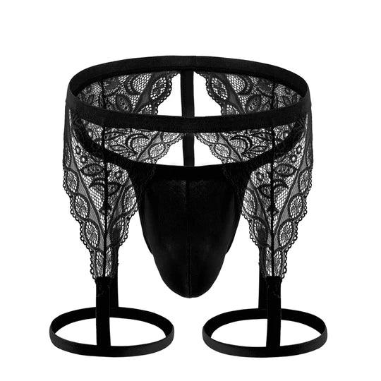 Men's Lace Garter Underwear - DZK039