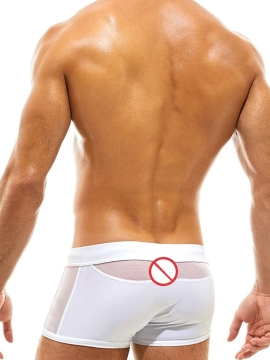 Men's Sexy Side Mesh Semi-transparent Swim Trunks - DK008 - YDressup