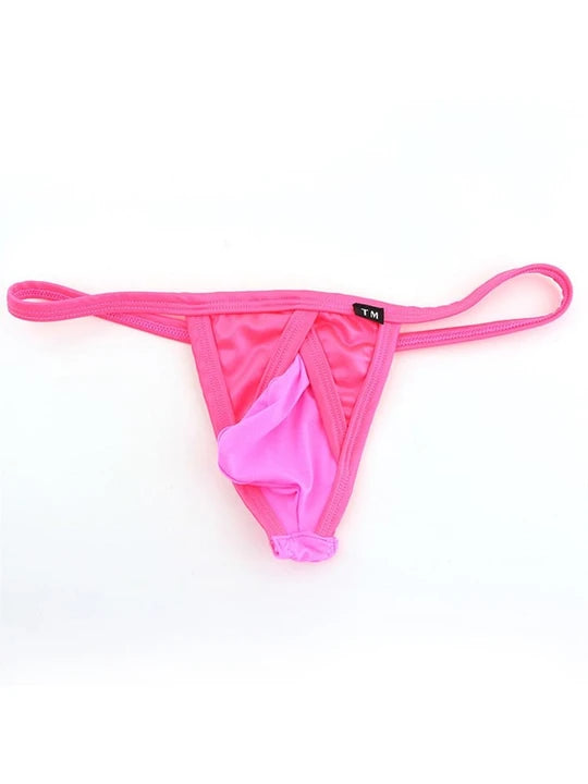 Men's Silky Breathable Spliced Elephant Thongs - DZK047 - YDressup