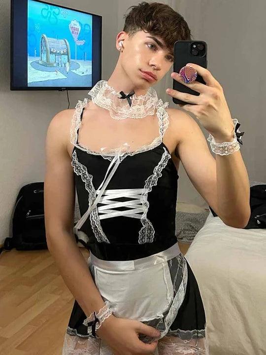 Men's Sexy Lace Maid Set - YNY009