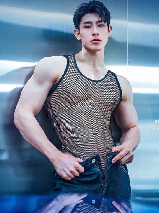 Men's Mesh Bodysuit - LTY035 - YDressup