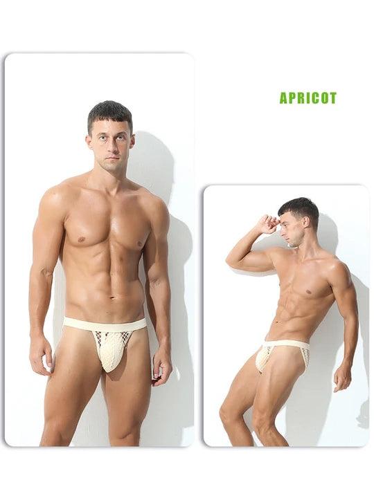 Men's Hollow Out High Rise Breathable Polyester Briefs - SJK024 - YDressup