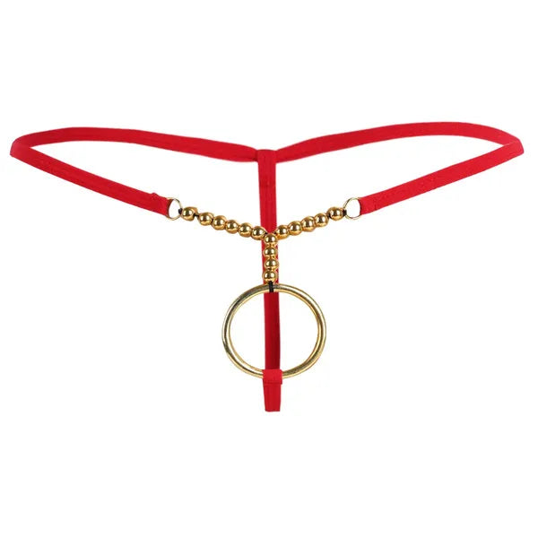 Men’s Beads O-Ring G-String Thong Underwear - GZK037