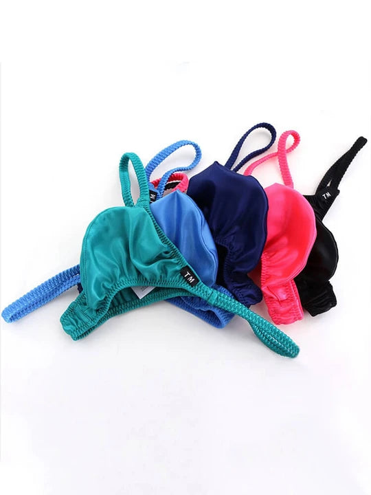 Men's Sexy Big Pouch Silky Thin Strap Thong - DZK053 - YDressup